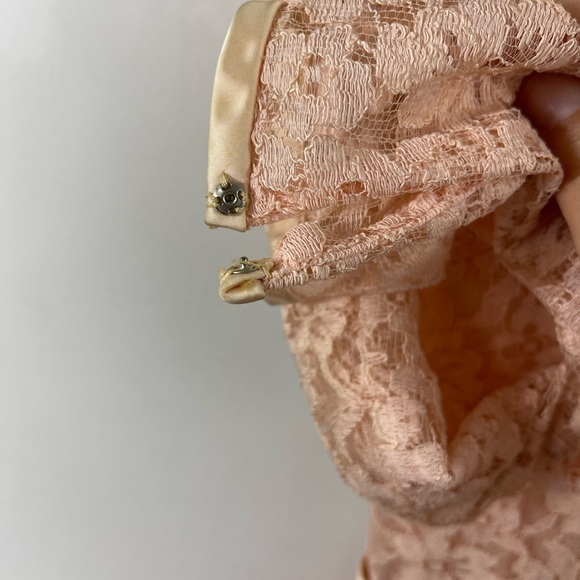 Vintage 50's Small Pink Lace Full Sweep Hollywood Maisel Style‎ Cocktail Dress - Picture 6 of 14